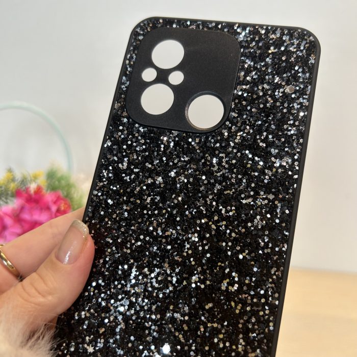 Чохол на xiaomi redmi 12c силіконова накладка блискуча Diamond shine чорний - Зображення 8