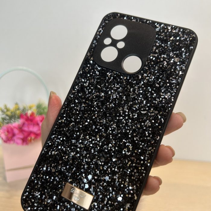 Чохол на xiaomi redmi 12c силіконова накладка блискуча Diamond shine чорний - Зображення 7