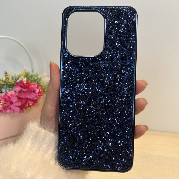 Чохол на xiaomi redmi 13 силіконова жіноча накладка блискуча Diamond shine синій