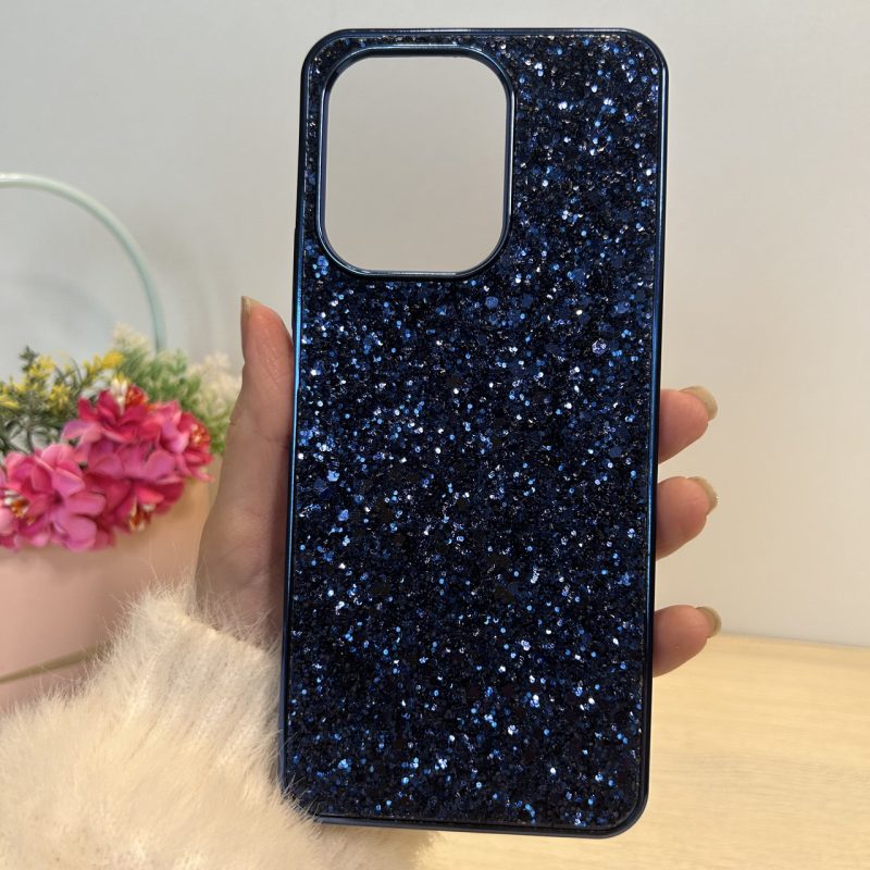 Чохол на xiaomi redmi 13 силіконова жіноча накладка блискуча Diamond shine синій