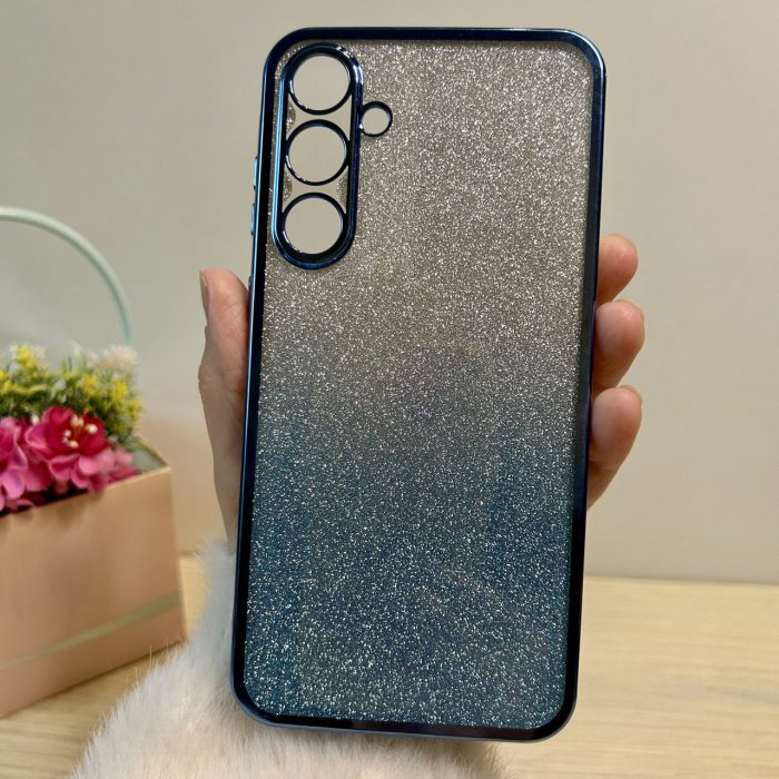 Чохол на samsung a24 силіконова жіноча накладка блискучий градієнт блакитний - Зображення 2