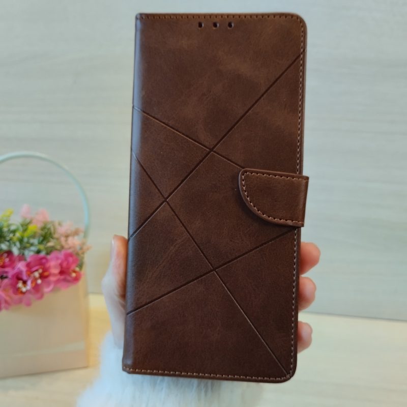 Чохол для xiaomi redmi 9a книжка підставка з хлястиком і кишенями для карток LuxyryStyle коричневий