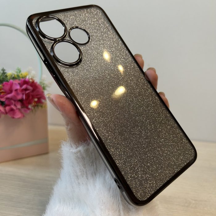 Силіконовий чохол-накладка з блискітками для Xiaomi Redmi 13 (сірий градієнт) - Зображення 6