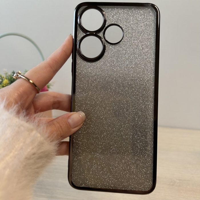 Силіконовий чохол-накладка з блискітками для Xiaomi Redmi 13 (сірий градієнт) - Зображення 3