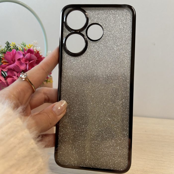Силіконовий чохол-накладка з блискітками для Xiaomi Redmi 13 (сірий градієнт) - Зображення 4