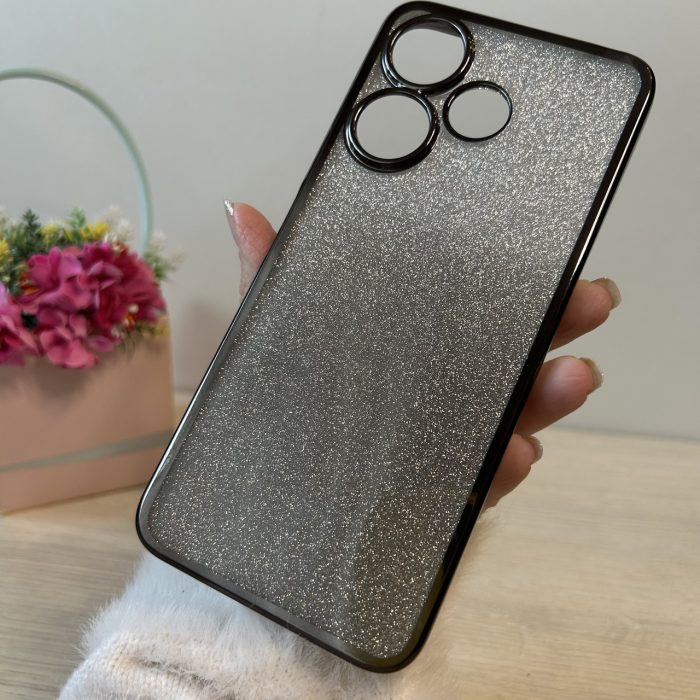 Силіконовий чохол-накладка з блискітками для Xiaomi Redmi 13 (сірий градієнт) - Зображення 7