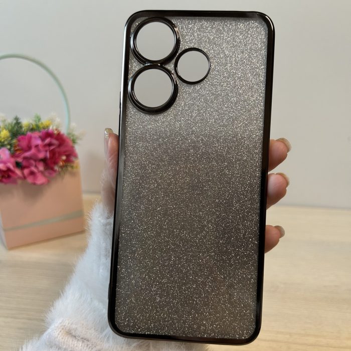 Силіконовий чохол-накладка з блискітками для Xiaomi Redmi 13 (сірий градієнт) - Зображення 2