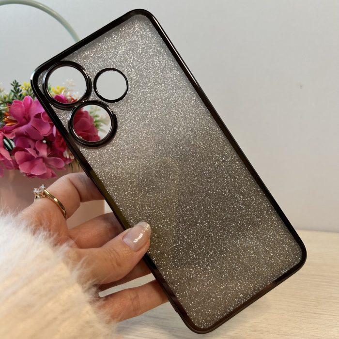 Силіконовий чохол-накладка з блискітками для Xiaomi Redmi 13 (сірий градієнт) - Зображення 5
